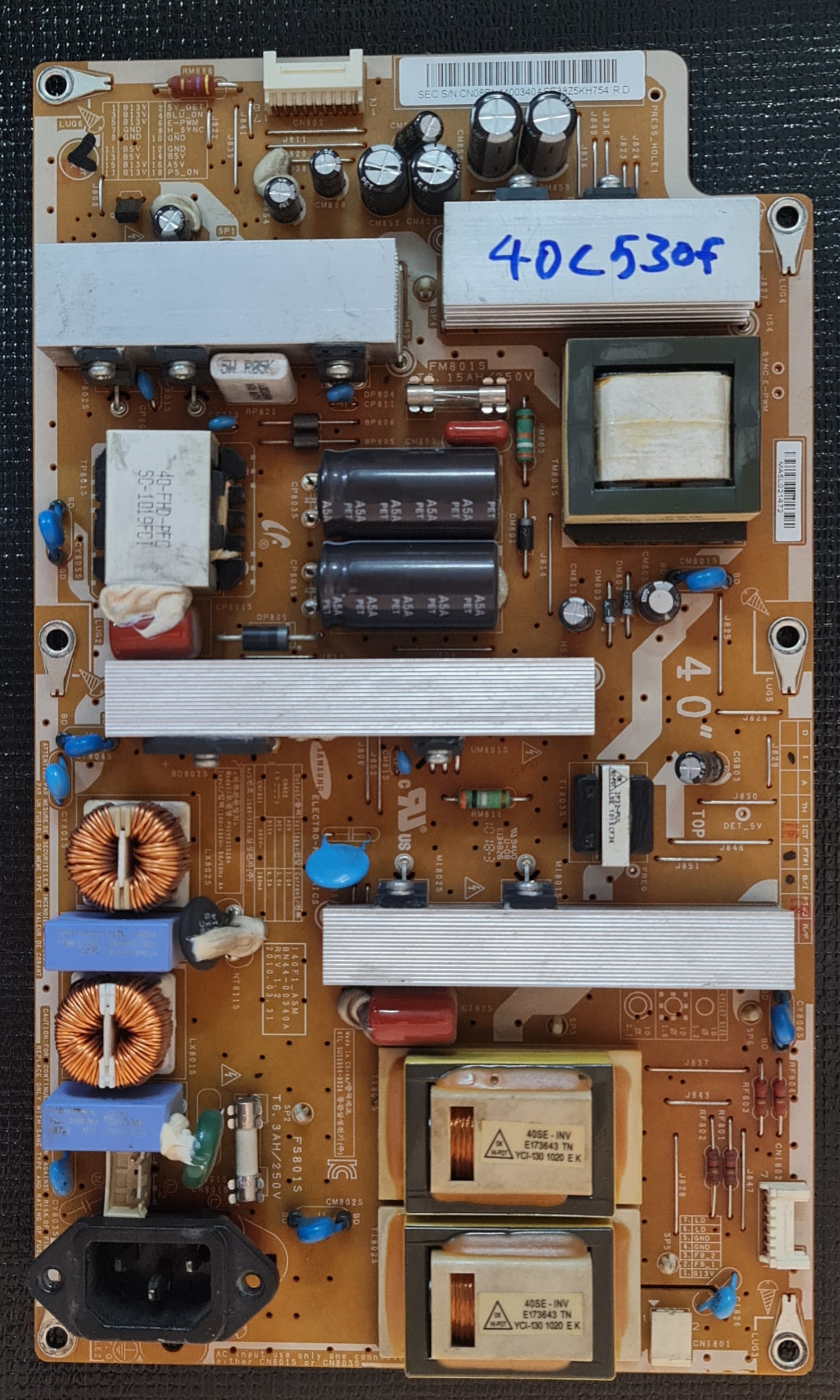 برد تغذیه تلویزیون سامسونگ مدل 40C530F