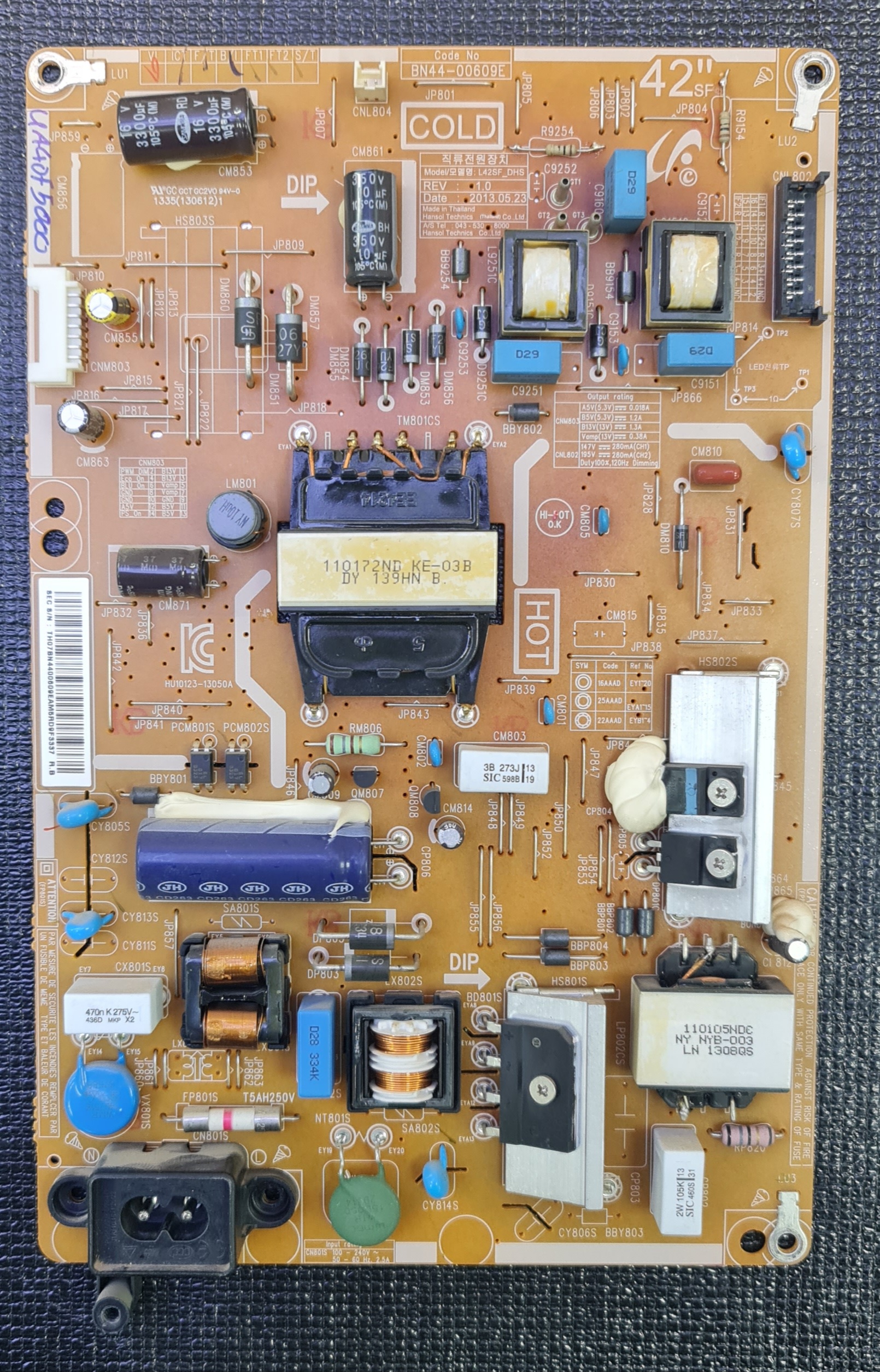 برد تغذیه تلویزیون سامسونگ مدل UA40F5000